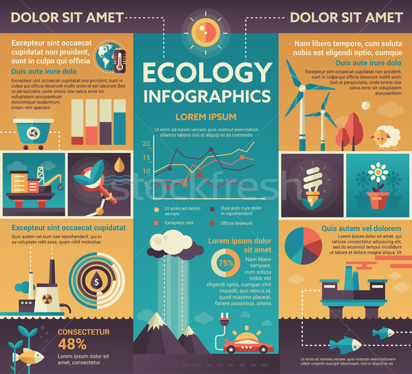 Ecologie poster brochure dekken sjabloon info Stockfoto © Decorwithme
