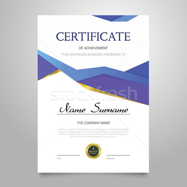 Certificaat verticaal elegante vector document moderne Stockfoto © Decorwithme