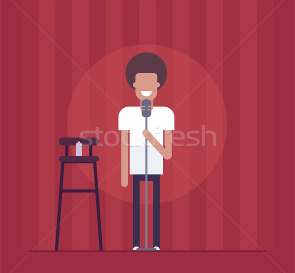 Man performing - modern flat design style isolated illustration Stock photo © Decorwithme