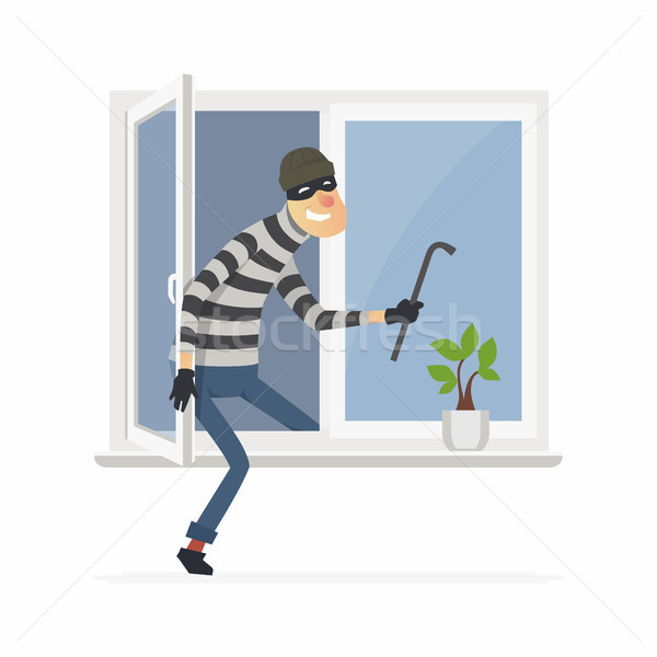 Stock photo: Burglar - cartoon people characters illustration
