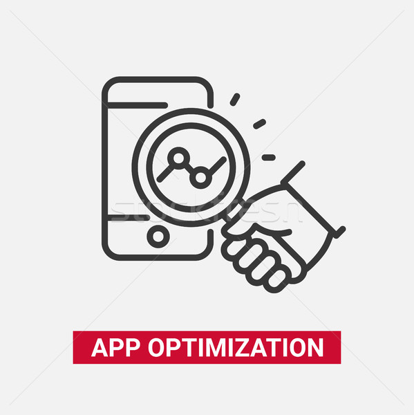 App optimalisatie moderne vector lijn ontwerp Stockfoto © Decorwithme