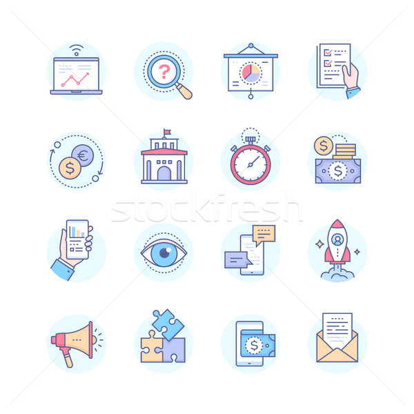 Business concepts - set of line design style icons Business - set of line design style icons Stock photo © Decorwithme