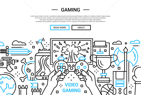 Video Gaming - line design website banner Stock photo © Decorwithme