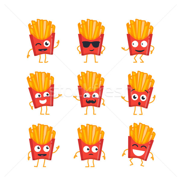 French Fries - vector set of mascot illustrations. Stock photo © Decorwithme