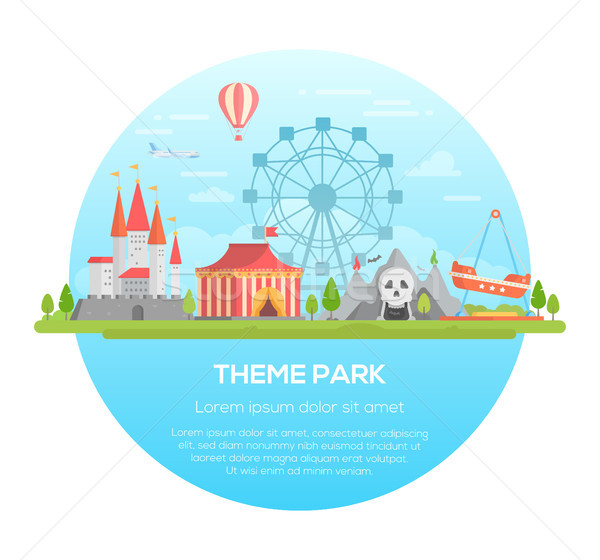 Theme park - modern vector illustration Stock photo © Decorwithme
