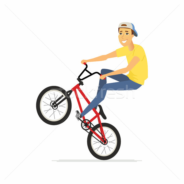 BMX rider - cartoon people character isolated illustration Stock photo © Decorwithme