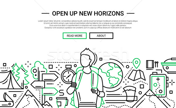 Open Up New Horizons - line design website banner Stock photo © Decorwithme
