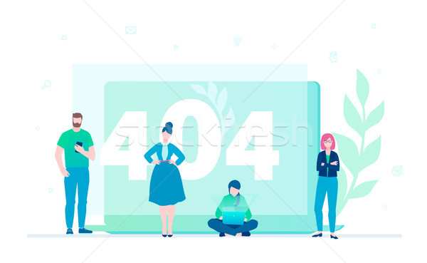 Error 404 page - flat design style colorful illustration Stock photo © Decorwithme