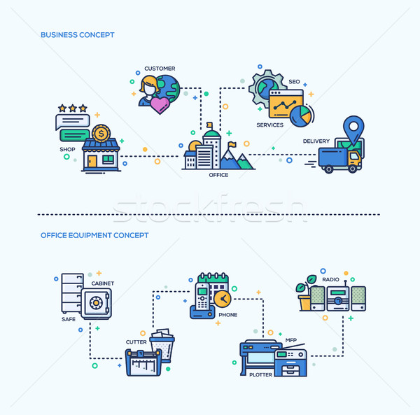 業務 辦公設備 設計 圖標 成分 集 商業照片 © Decorwithme