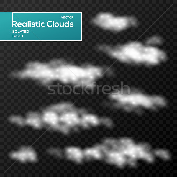 Soyut bulutlar elemanları siyah vektör dekoratif Stok fotoğraf © Decorwithme