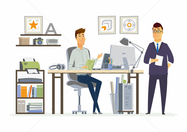 Partner riunione moderno vettore cartoon business Foto d'archivio © Decorwithme