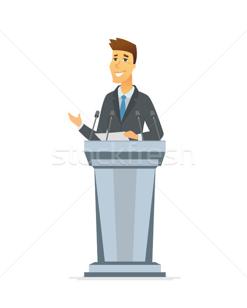 Young politician - cartoon people character isolated illustration Stock photo © Decorwithme