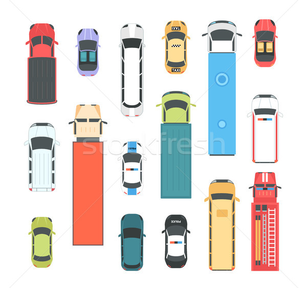 Vehicles - set of modern vector city elements Stock photo © Decorwithme