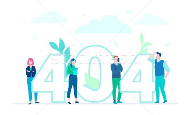Error 404 page - flat design style colorful illustration Stock photo © Decorwithme