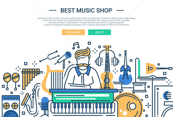 Best Music Shop - website header banner template Stock photo © Decorwithme