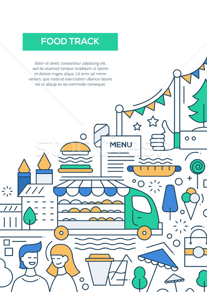 Stock photo: Food Track - line design brochure poster template A4