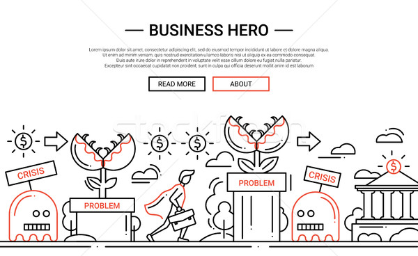 Business Hero - line design website banner temlate Stock photo © Decorwithme