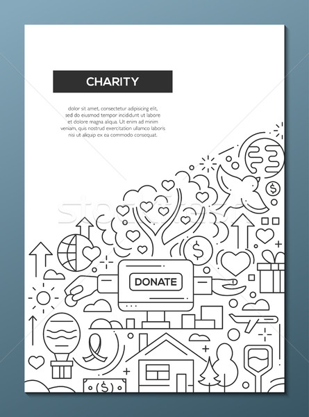 благотворительность линия дизайна брошюра плакат шаблон Сток-фото © Decorwithme