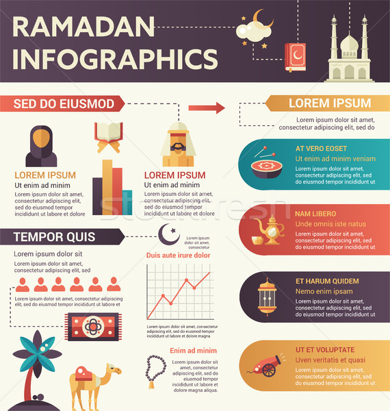 Foto d'archivio: Ramadan · infografica · design · illustrazione · copia · spazio · vettore