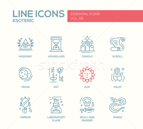 Esoteric - line design icons set Stock photo © Decorwithme