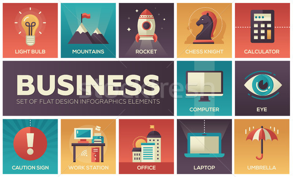 Business - set of flat design infographics elements Stock photo © Decorwithme