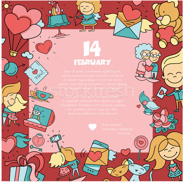 Stock fotó: Terv · valentin · nap · szeretet · románc · ikonok · képeslap