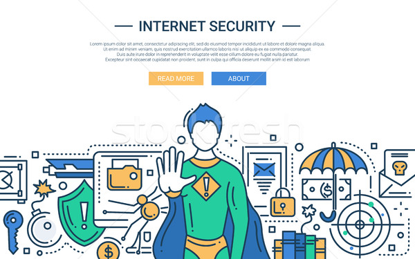 Internet Security - line design website banner Stock photo © Decorwithme