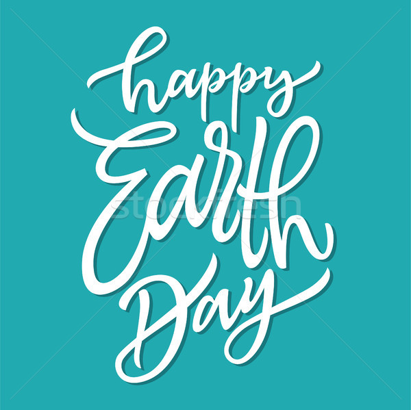 Feliz dia da terra vetor escove caneta Foto stock © Decorwithme