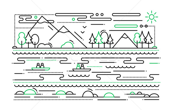 Víz turizmus vonal terv illusztráció vektor Stock fotó © Decorwithme