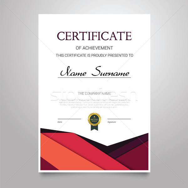 Certificate Template - vertical elegant vector document Stock photo © Decorwithme