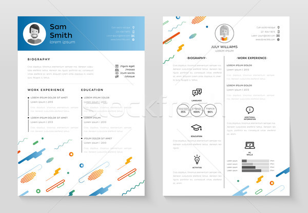 Personal Resume - vector template illustration Stock photo © Decorwithme