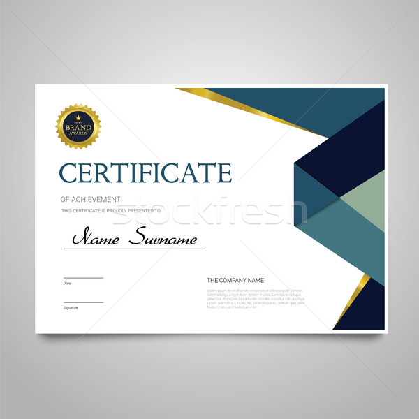 Certificate Template - horizontal elegant vector document Stock photo © Decorwithme