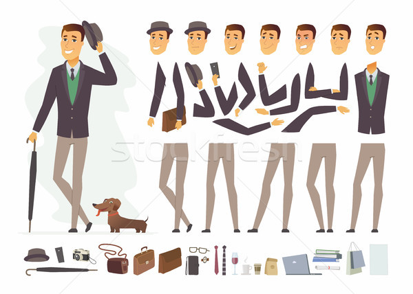 Stylish man - vector cartoon people character constructor Stock photo © Decorwithme