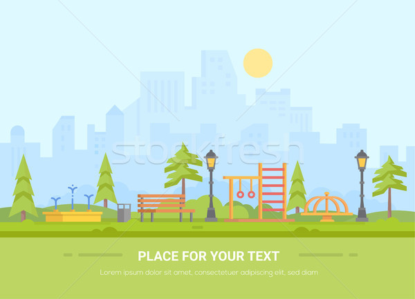 Children playground - modern vector illustration with place for text Stock photo © Decorwithme