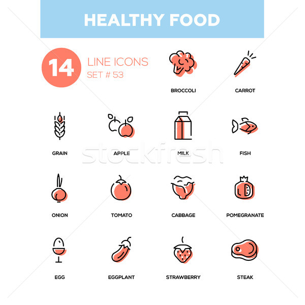 Aliments sains ligne design parfait menu [[stock_photo]] © Decorwithme