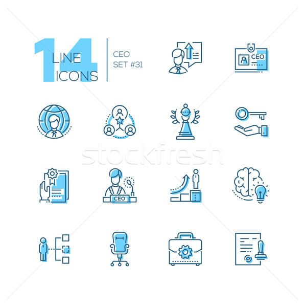 CEO - set of line design style icons Stock photo © Decorwithme