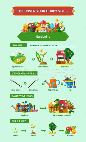 Gardening - poster, brochure cover template Stock photo © Decorwithme