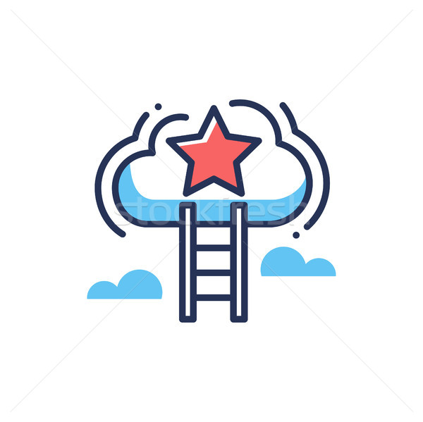 Career ladder - modern vector line design icon. Stock photo © Decorwithme