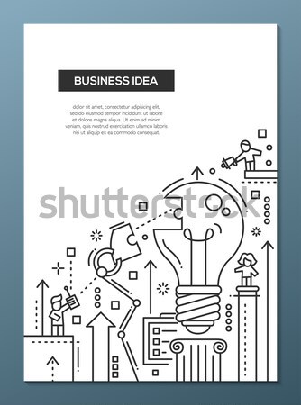 Business Idea - line design brochure poster template A4 Stock photo © Decorwithme