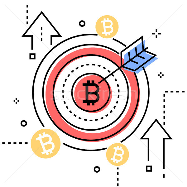Bitcoin - colorful line design style conceptual illustration Stock photo © Decorwithme