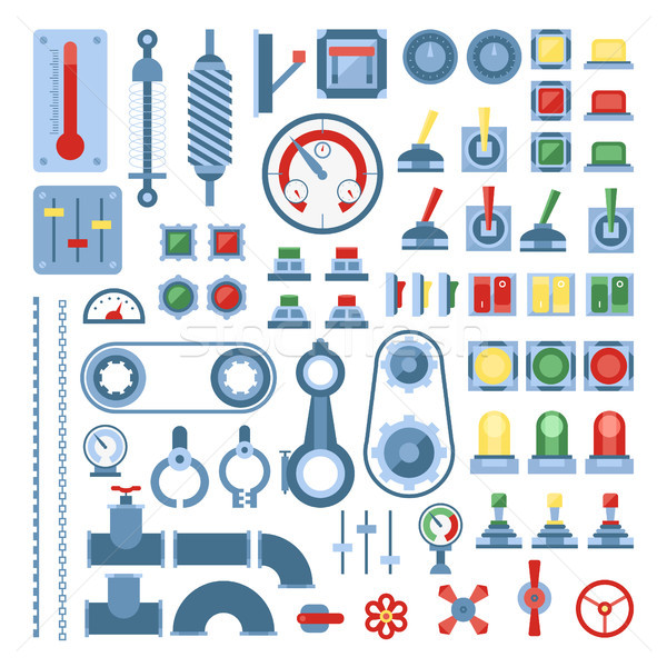 Stock photo: Set of measuring equipment - modern vector realistic isolated clip art