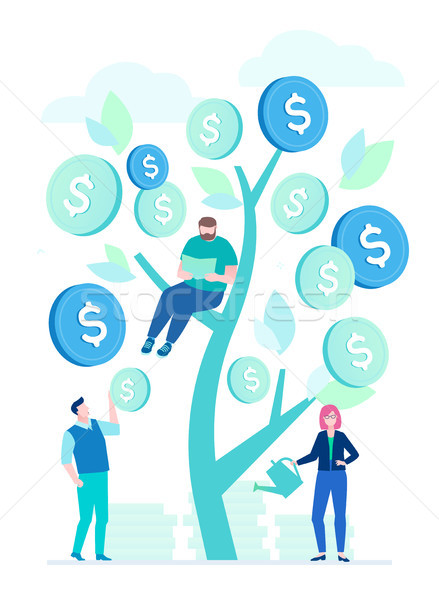 Financial success - flat design style illustration Stock photo © Decorwithme