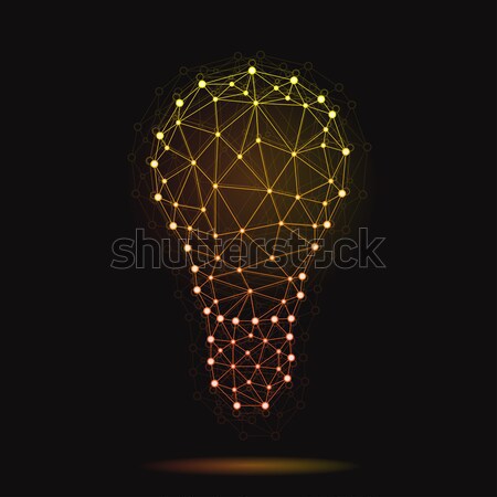 Illustration of modern vector atomic bulb Stock photo © Decorwithme