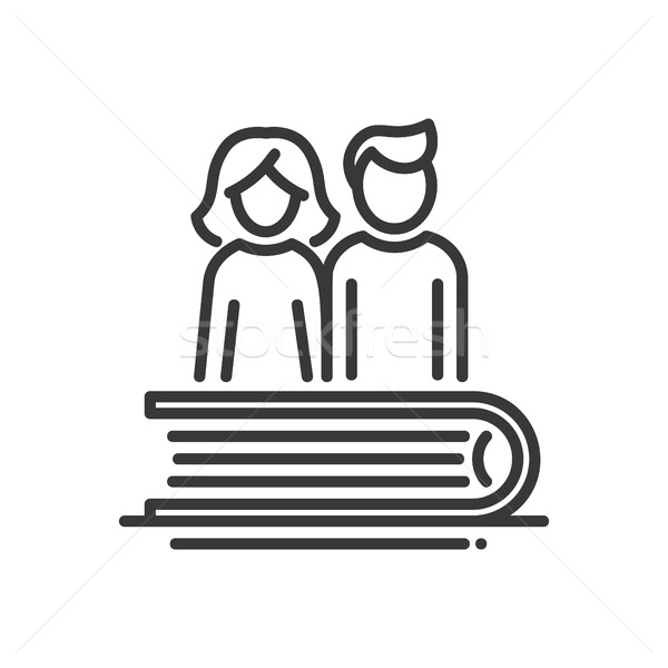 Education - modern vector single line icon Stock photo © Decorwithme