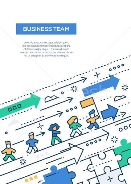 Business Team - line design brochure poster template A4 Stock photo © Decorwithme