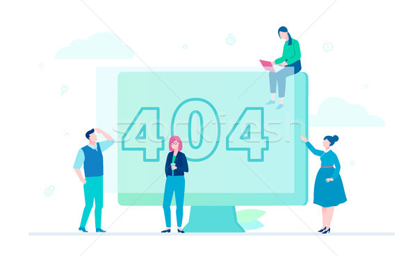 Error 404 page - flat design style colorful illustration Stock photo © Decorwithme