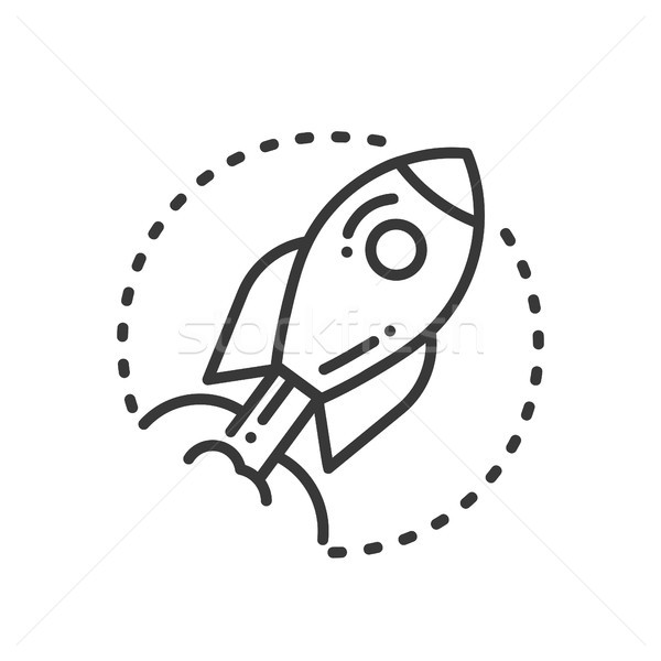 Project Execution - modern single vector line design icon. Stock photo © Decorwithme