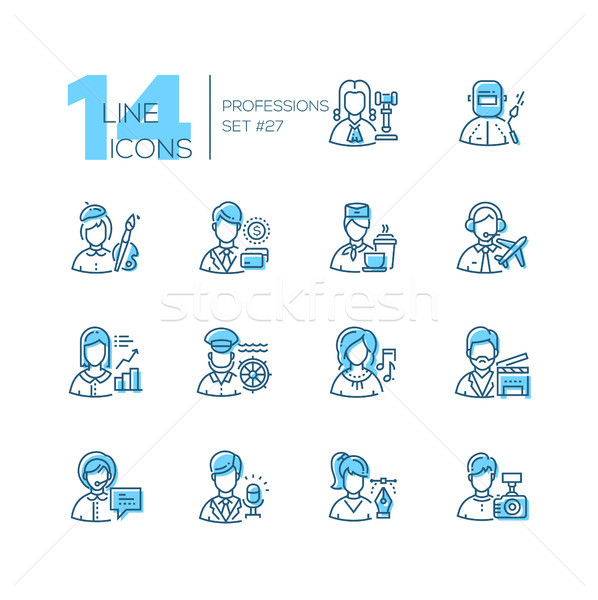 Professions - set of line design style icons Stock photo © Decorwithme