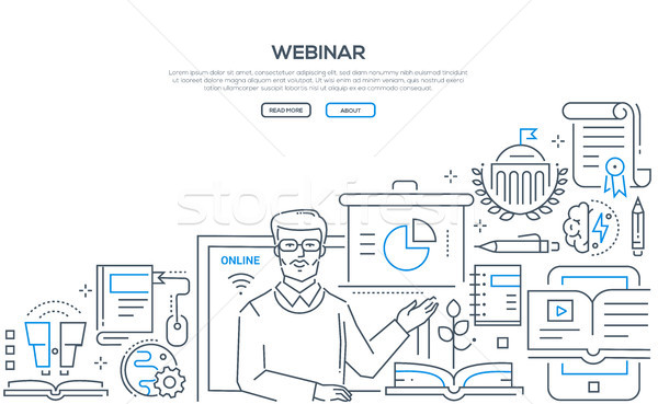 Webinaire ligne design style illustration blanche [[stock_photo]] © Decorwithme