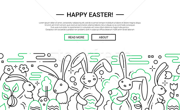 Easter - line design website banner Stock photo © Decorwithme